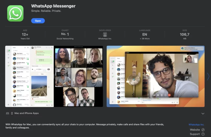 WhatsApp's new Mac app is now available in the App Store