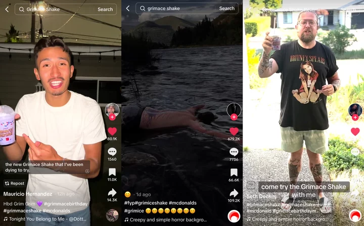 The wonderful horror of the Grimace shake TikTok trend
